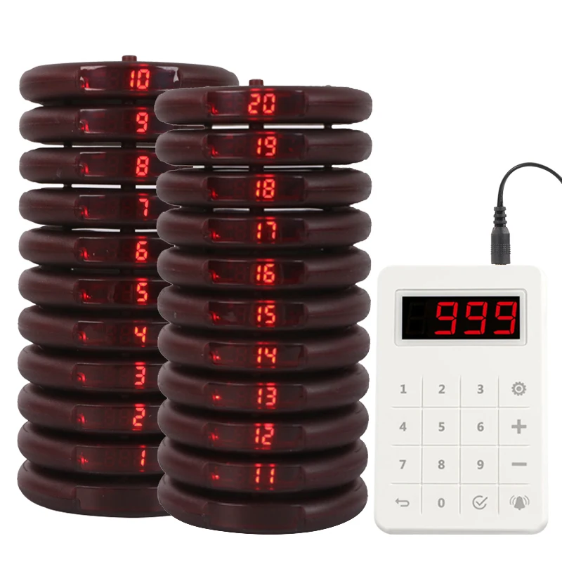 Wireless Restaurant Pager System Food Pager with Keypad Guest Paging System For Cafe Church Clinic Food Truck Free Logo Service