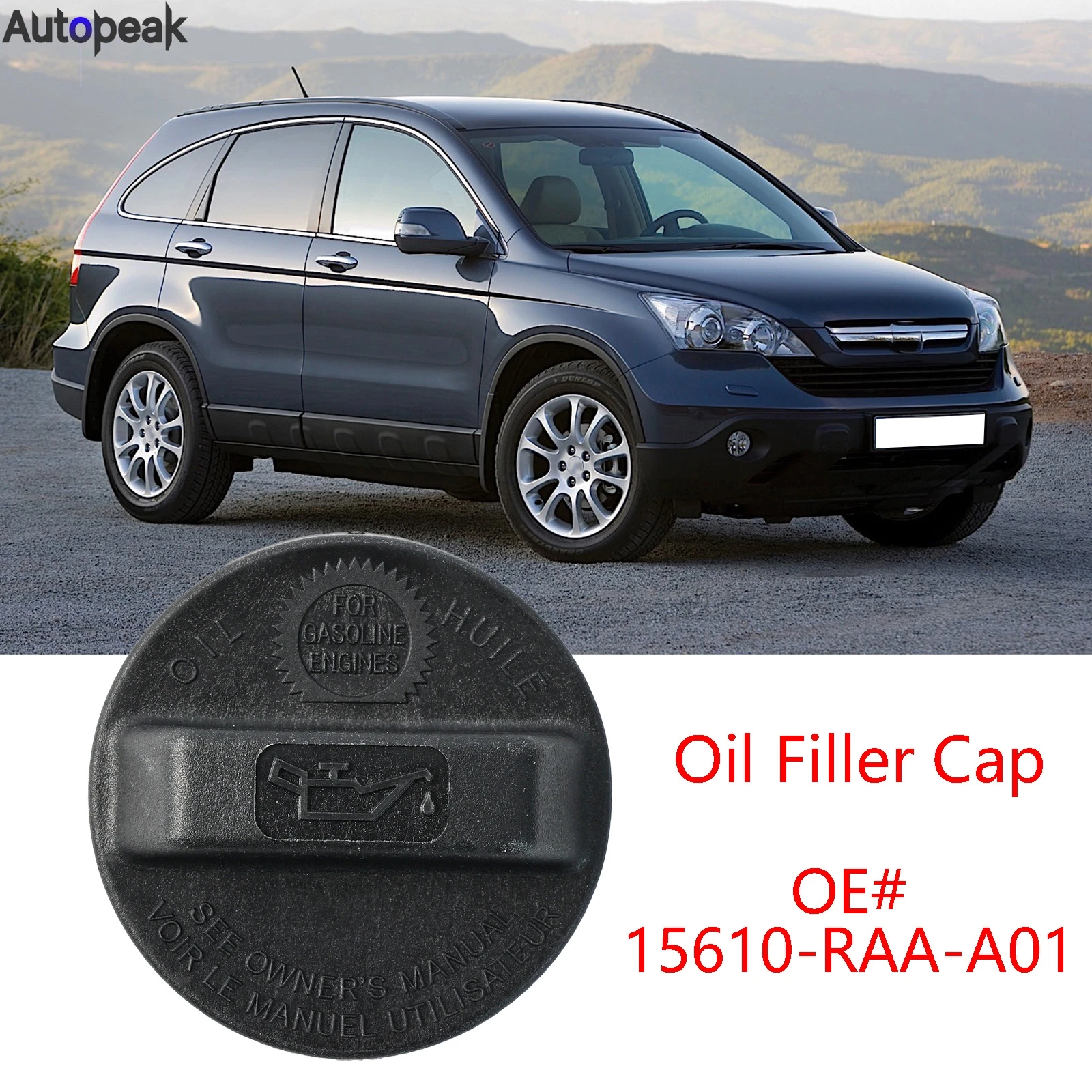 

1X For Honda Civic Fit CR-V Element Pilot Accord Odyssey Engine Oil Petrol Fuel Tank Filler Cap Tank Cap Cover 15610-RAA-A01