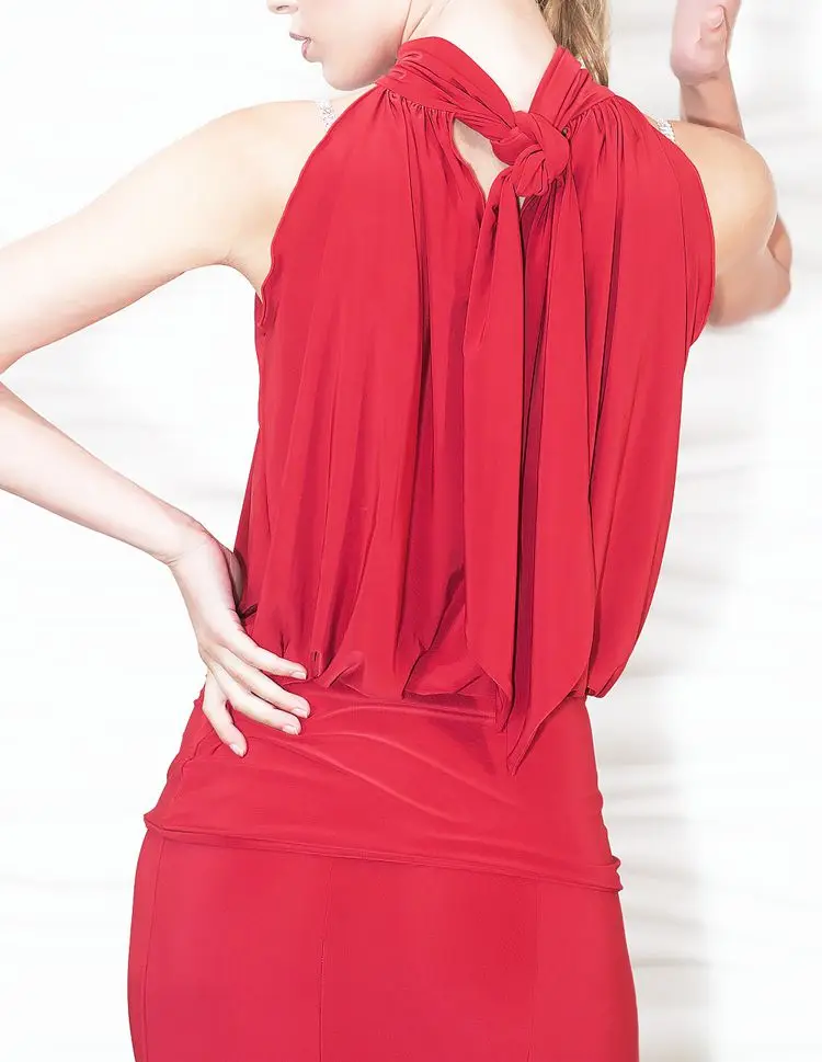 

Hot Selling Dance Outfit With Shoulder Cut Straps Small High Neckline Loose Fitting Modern Practice Performance Top