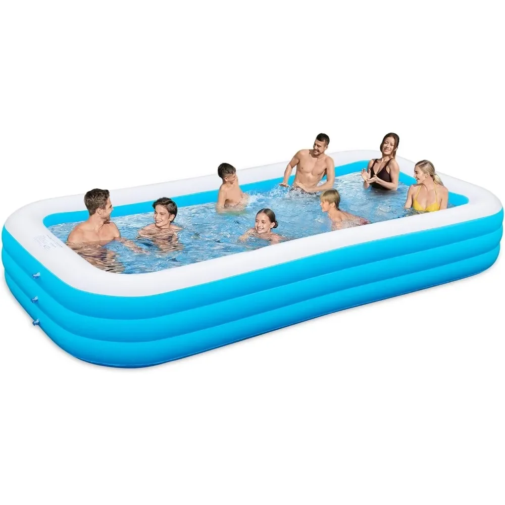 

Large Inflatable Pool for Adults, 145" X 74" X 22" Oversized Thickened Family Blow Up Pool