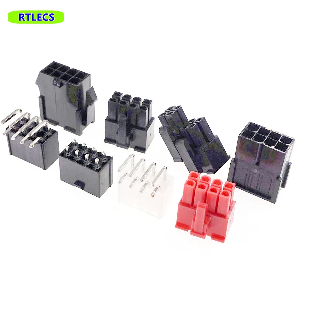 5pcs 4.2m CPU 8 Pin 4+4 Position Receptacle Plug Housing Male Header Power Supply ATX PSU EPS12V Motherboard Mainboard Connector