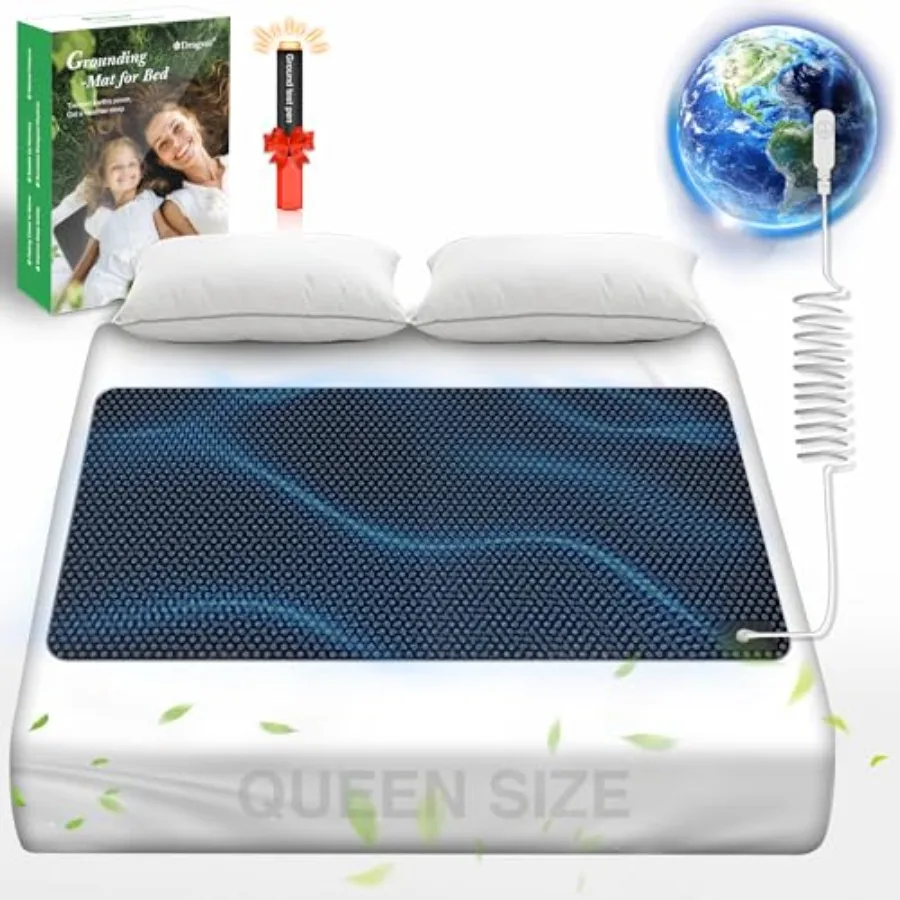 

Заземляющий коврик для кровати, заземляющая подкладка для сна, противоскользящий заземляющий матрас из ПУ-кожи с заземляющим шнуром, 27''×60''