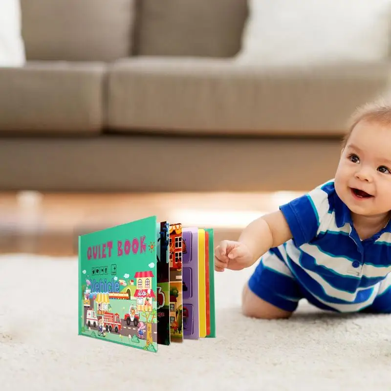 Libros silenciosos para niños pequeños, libro de actividades preescolares, juguetes sensoriales Montessori para bebés de 3 a 6 años, juguetes educativos de viaje