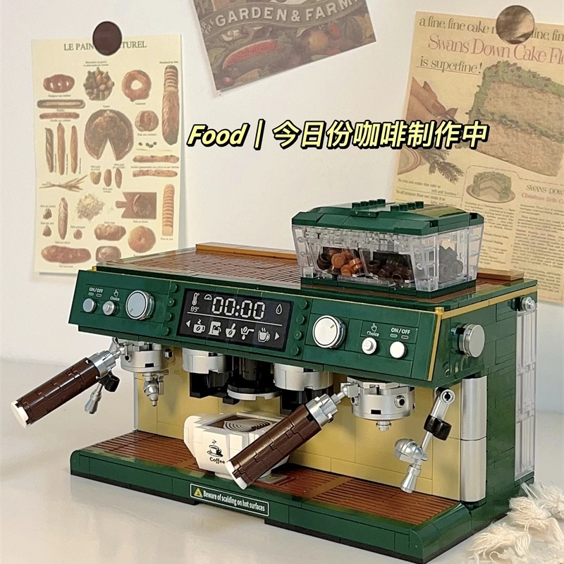 

Винтажная миниатюрная модель кофейни из строительных блоков для снятия стресса у взрослых, фигурка для женщин и пар, украшение стола ко Дню святого Валентина