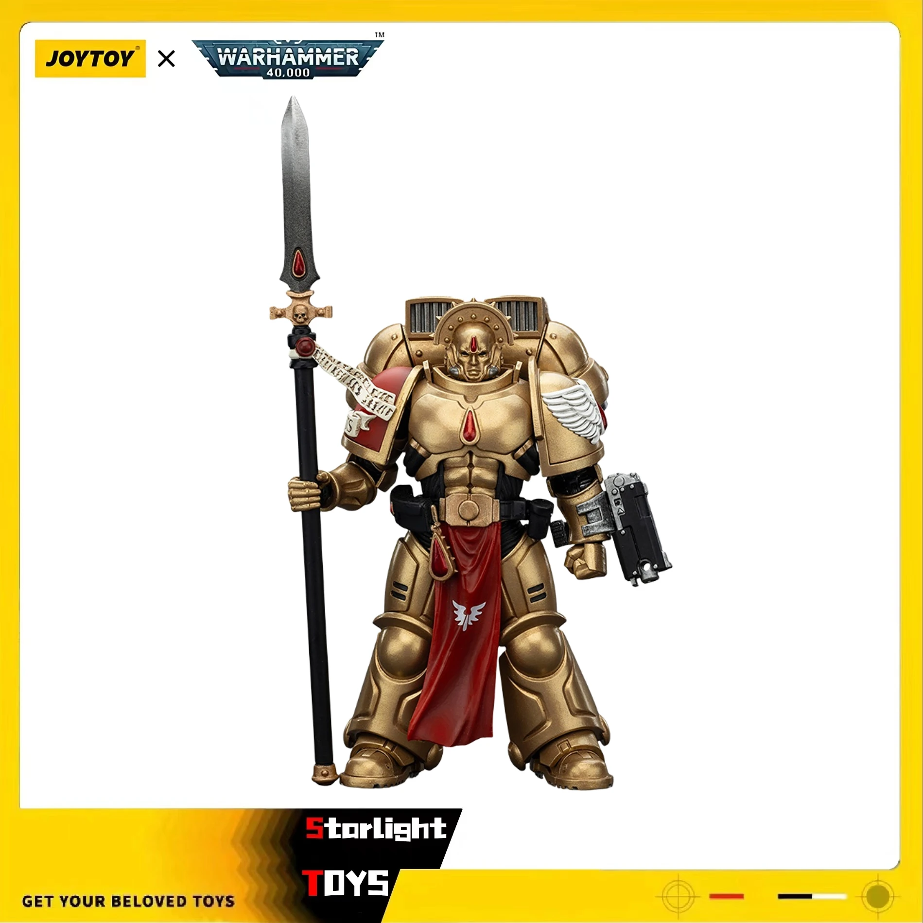 

JOYTOY Warhammer 40K 1/18 Action Figure Blood Angels Sanguinary Guard 2 with Angelus Boltgun and Encarmine Spear Toys