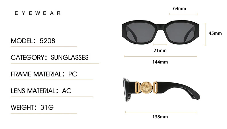 Vintage Quadratische Luxus Kleine Rahmen Sonnenbrille Männer Frauen Rechteck Marke Design Fashion Square Sonnenbrille Shades Vintage Gläser – Detail 6