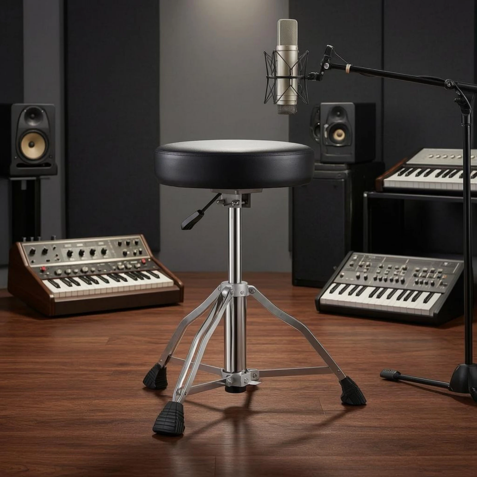 

Drum Throne with Tripod Base Double Braced Adjustable Drum Throne for Musicians, Rehearsal Room