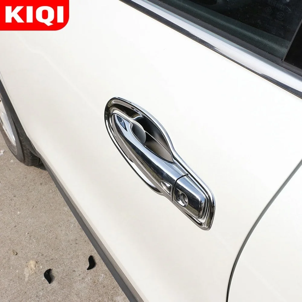 KIQI 4pcs/Set ABS Chrome Exterior Outer Door Handle Bowl Cover Trim for Renault Koleos Samsung QM6 2016 - 2020 Refit