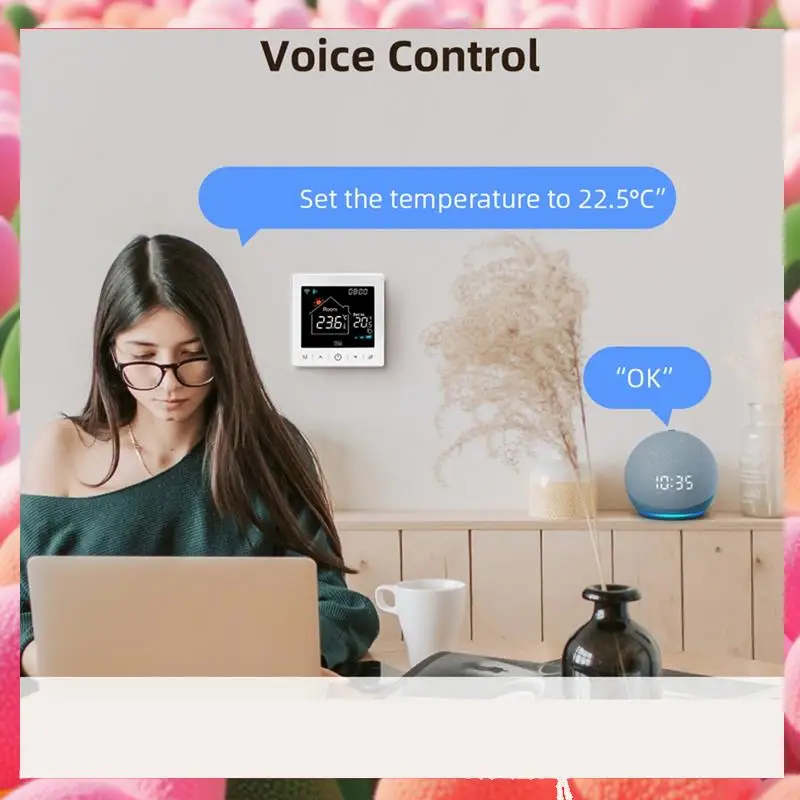 

WIFI термостат для газового котла, водяного отопления, RF регулятор температуры, работает для Google Home-ABJU