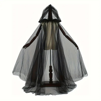 Black Bridal Shawl Witch Vampire Cosplay Cloak Halloween Double Cloak Game Party Costume Props Holiday Dress Up