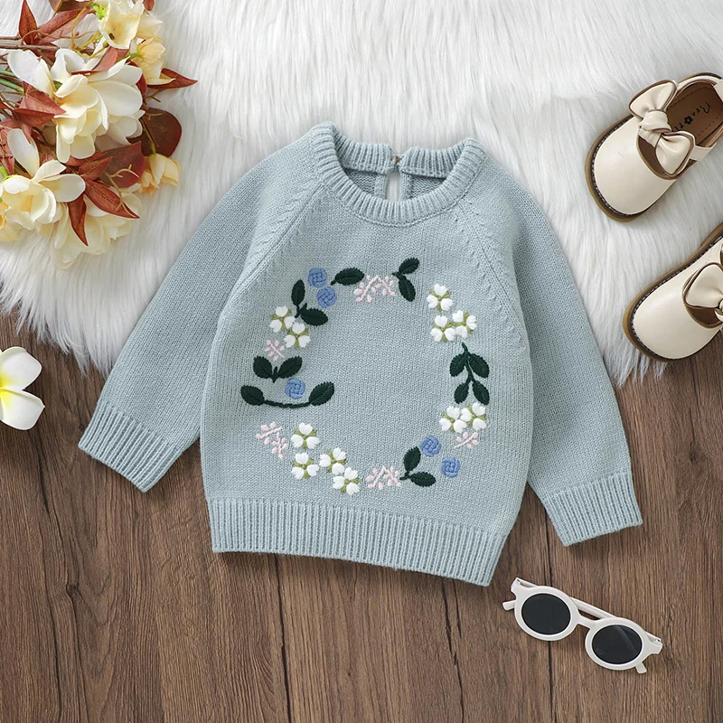 Baby Sweaters Knit Infant Girl Cardigan Fashion Embroidery Newborn Boy Chlid Clothing Long Sleeve Autumn Outerwear Knitwear Cute