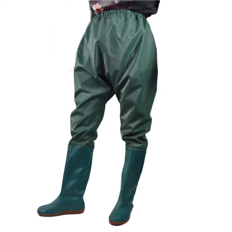 Non-slip Wear-resistant Waist-length Water Pants Fishing Trousers Waterproof Rice Transplanting Pants Shoes Hunting Wader Gear