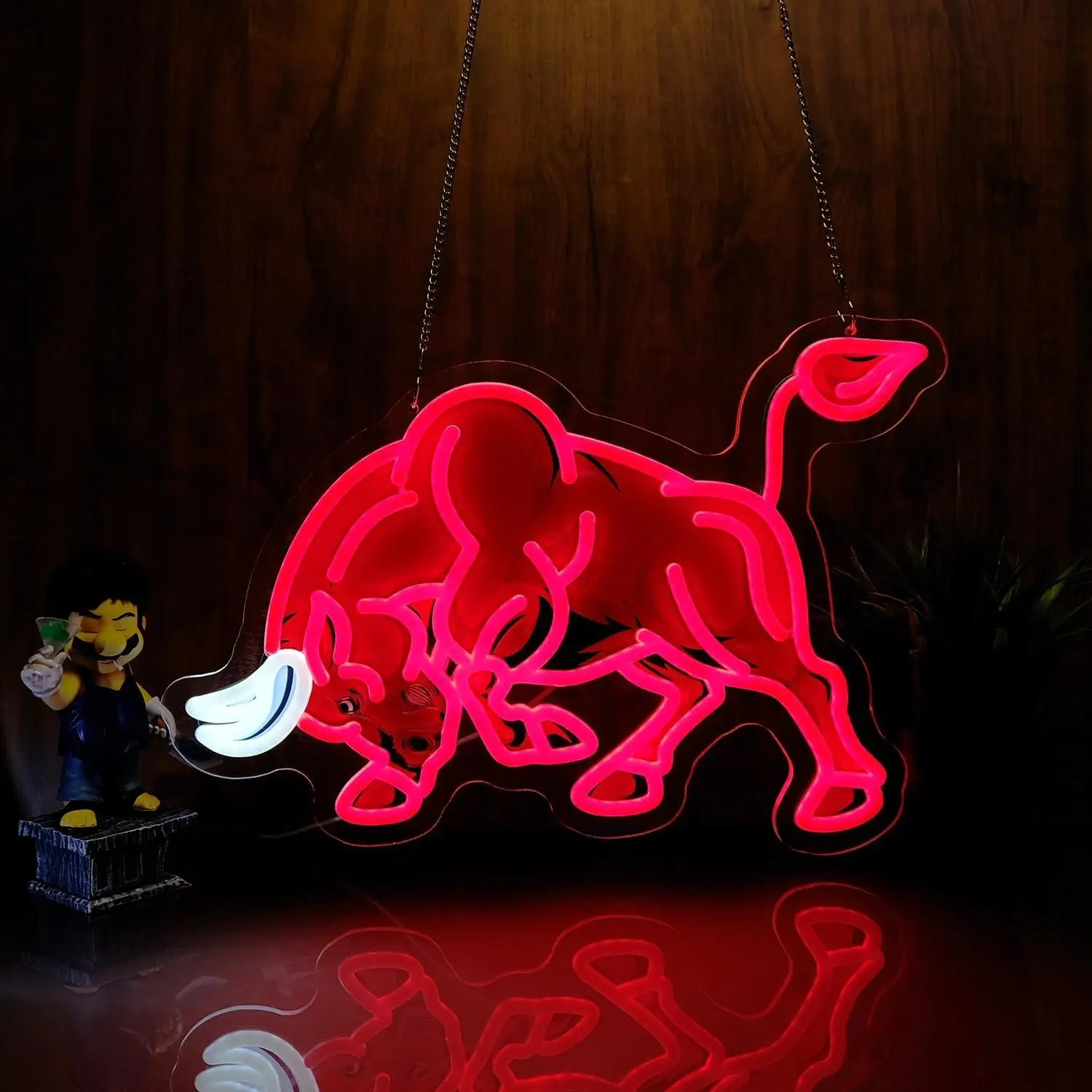 

Неоновая вывеска «Бык» с USB-питанием, диммируемые светодиодные неоновые светильники для бара, клуба, спальни, гаража, автомастерской, игровой комнаты, декоративный ночник, подарки