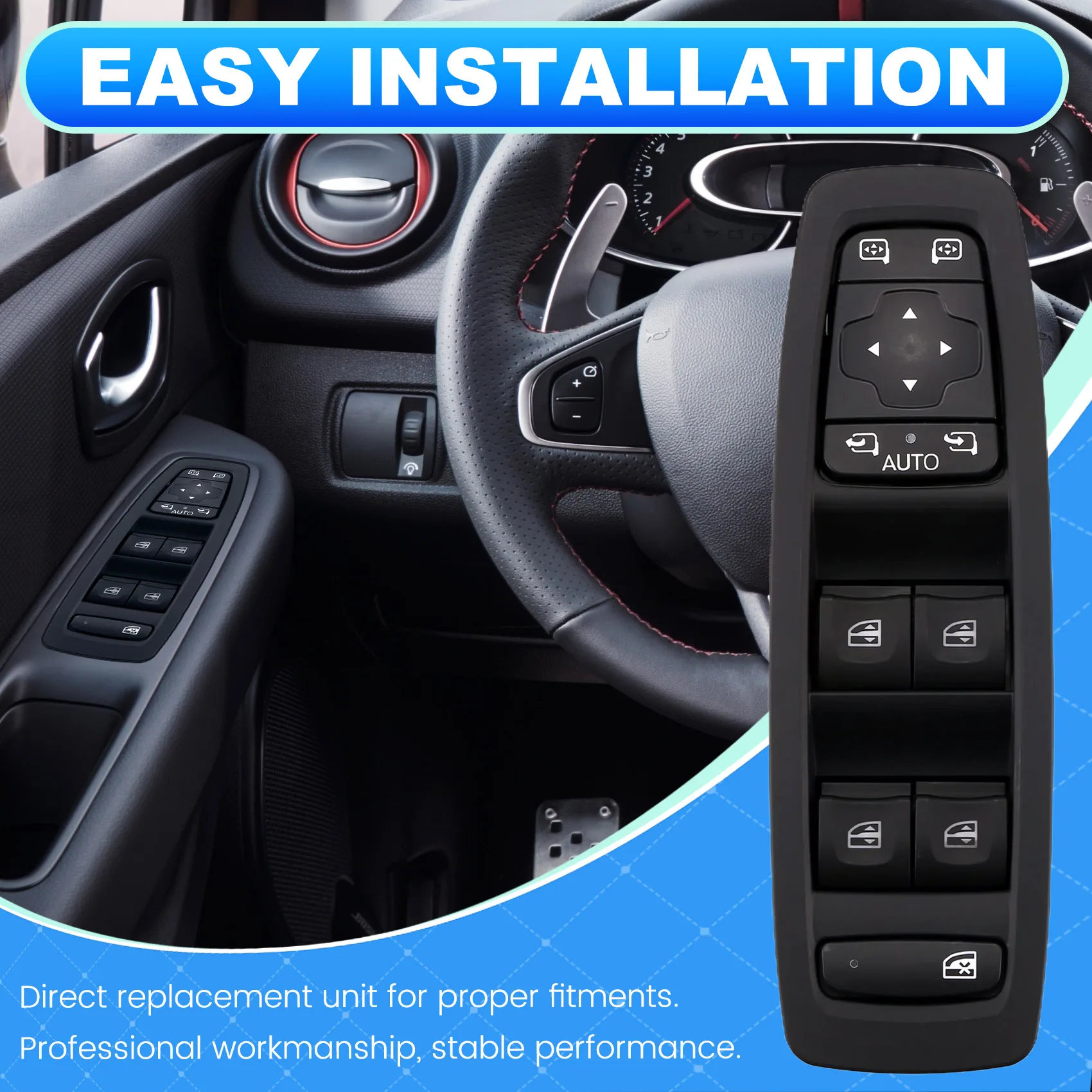 Car Power Window Master Switch Lifter Button 25401-2952R for Renault Kadjar 2015-2022 for Megane LV 2018