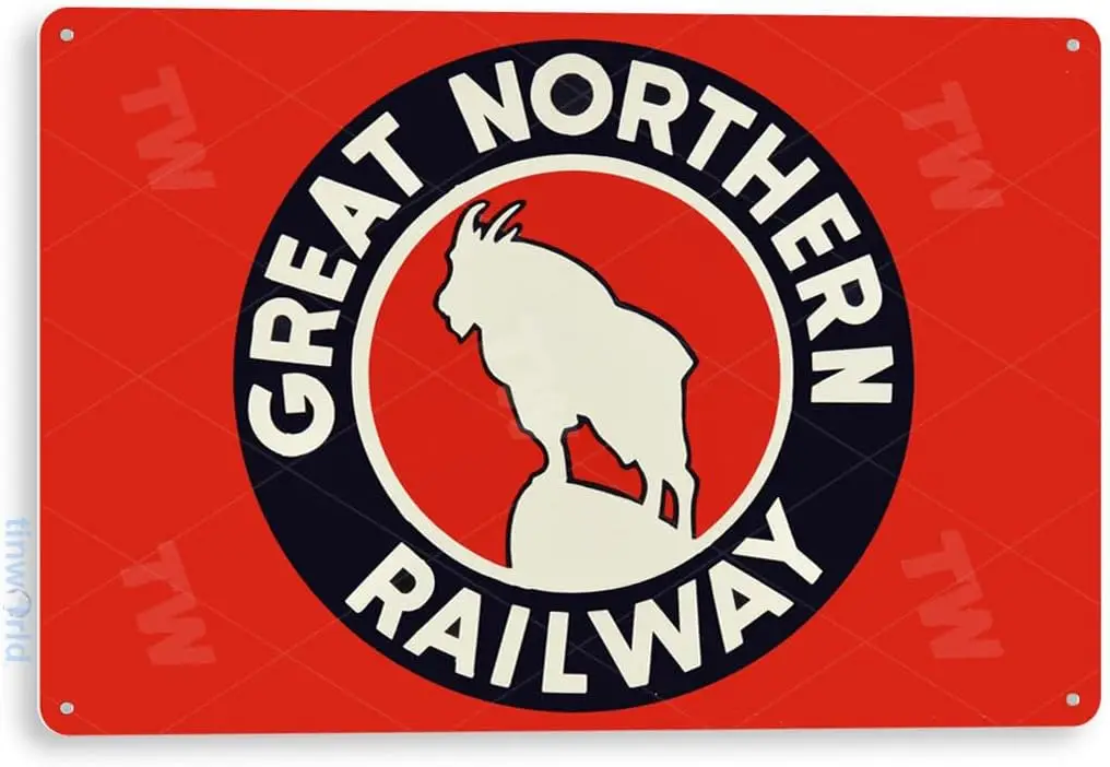 1p, табличка TIN B616 Great Northern Железнодорожная железная дорога, металлический декор