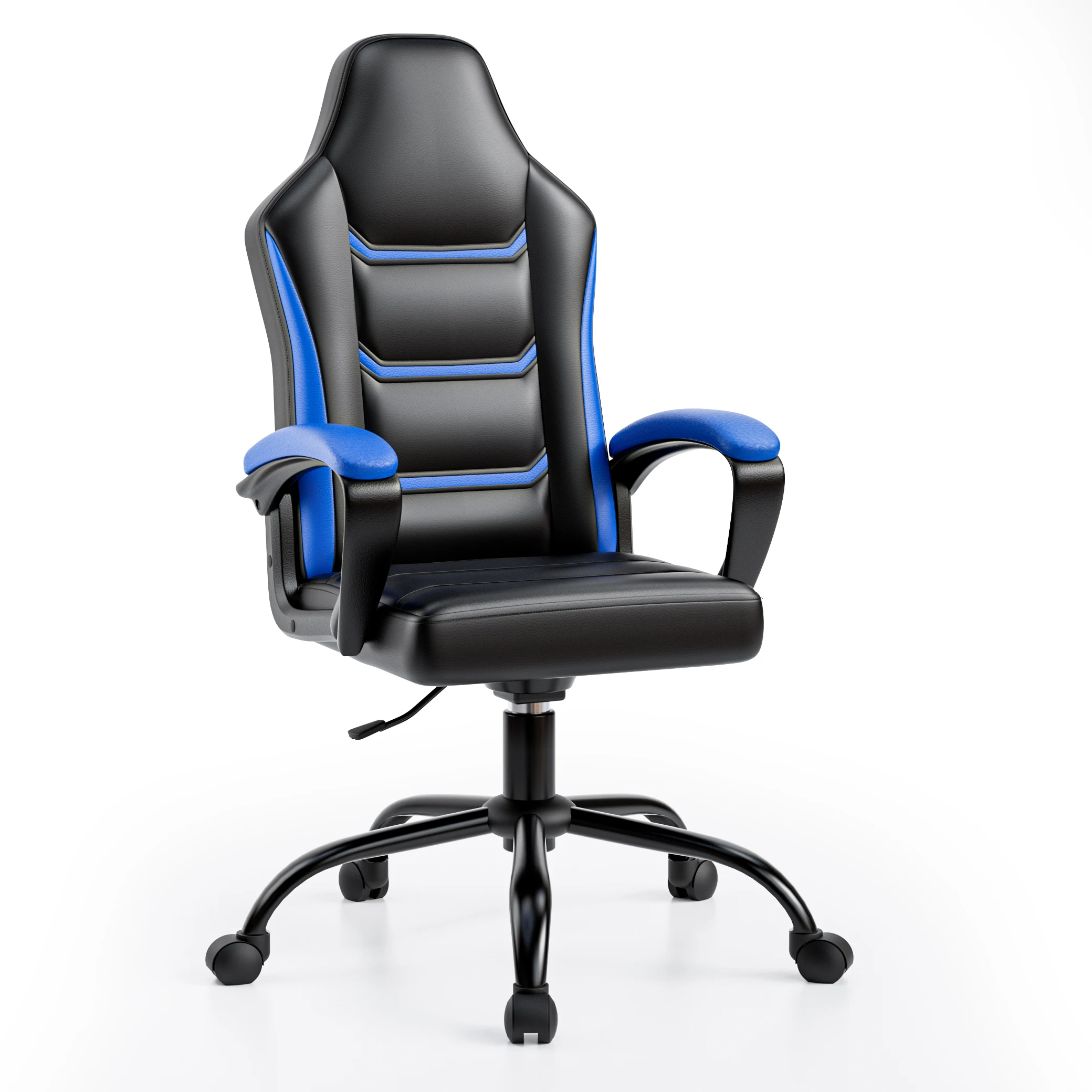 PU Leather Comfy Swivel Gaming Chair, Cadeiras de videogame, Altura do assento ajustável, Cadeira do computador, Home Office Desk, Cadeira respirável