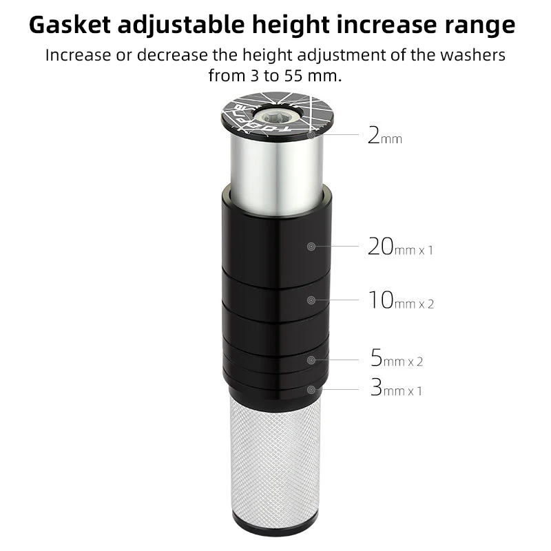 TOOPRE Height Spacer Riser Bike Fork Stem Extender Inside Fiameter 24.6-25.4mm 55mm Outer Diameter 28.6mm for Mountain Road Bike