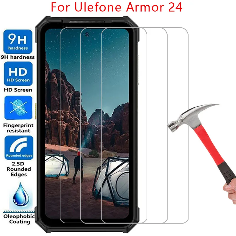 phone case for ulefone armor 24 screen protector tempered glass on armor24 24case back cover 360 protective coque bag