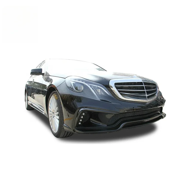 High Quality WD Style PP Material Body Kit Fit For W212 E Class Front Rear Bumper Side Skirts Spoiler LED Light Parts view 2