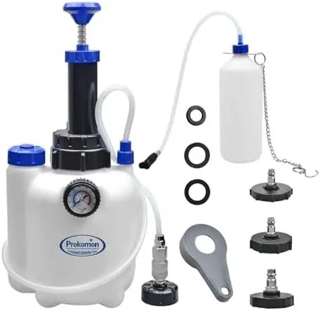 

Набор для прокачки тормозов Prokomon 3L с 4 адаптерами и бутылкой 1 л – 7-предметный комплект для использования одним человеком – подходит для большинства автомобилей