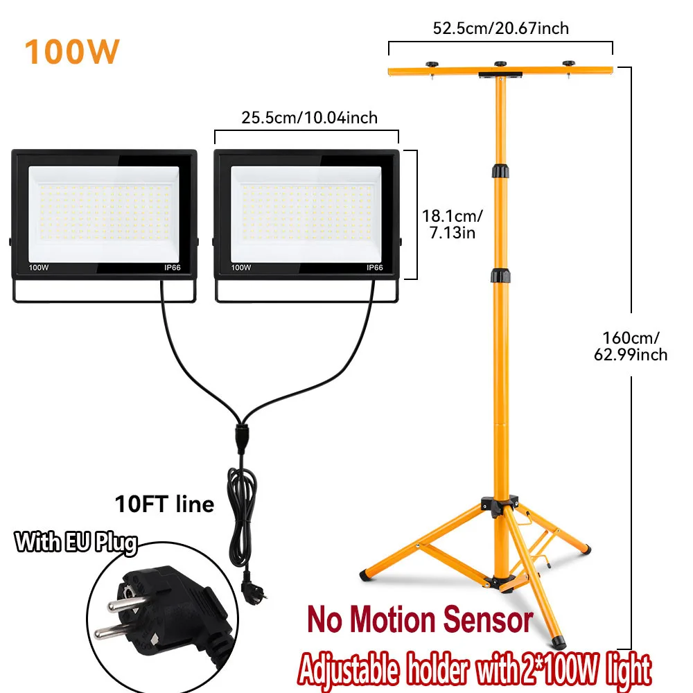 200W/100W Arbrac PIR-Bewegungssensor-Flutlicht für den Außenbereich, IP66, wasserdichte Beleuchtung, Kaltlichtprojektor, Außenstrahler, Außenwandleuchte – Detail 12