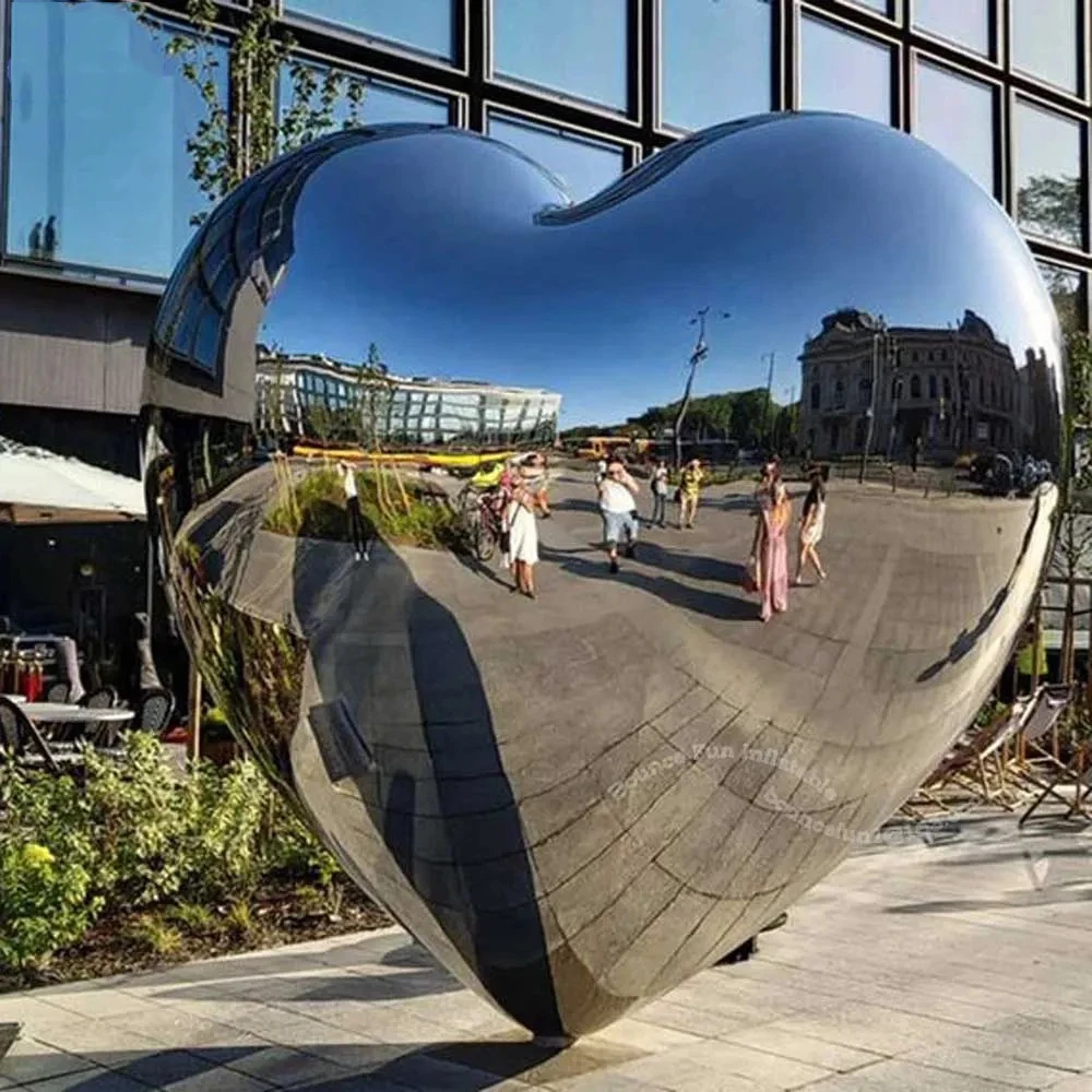 

Large Inflatable Heart Mirror Balloon Silvery Mirror Ball For Garden Party Wedding Valentine's Day Decoration Outdoor Toys
