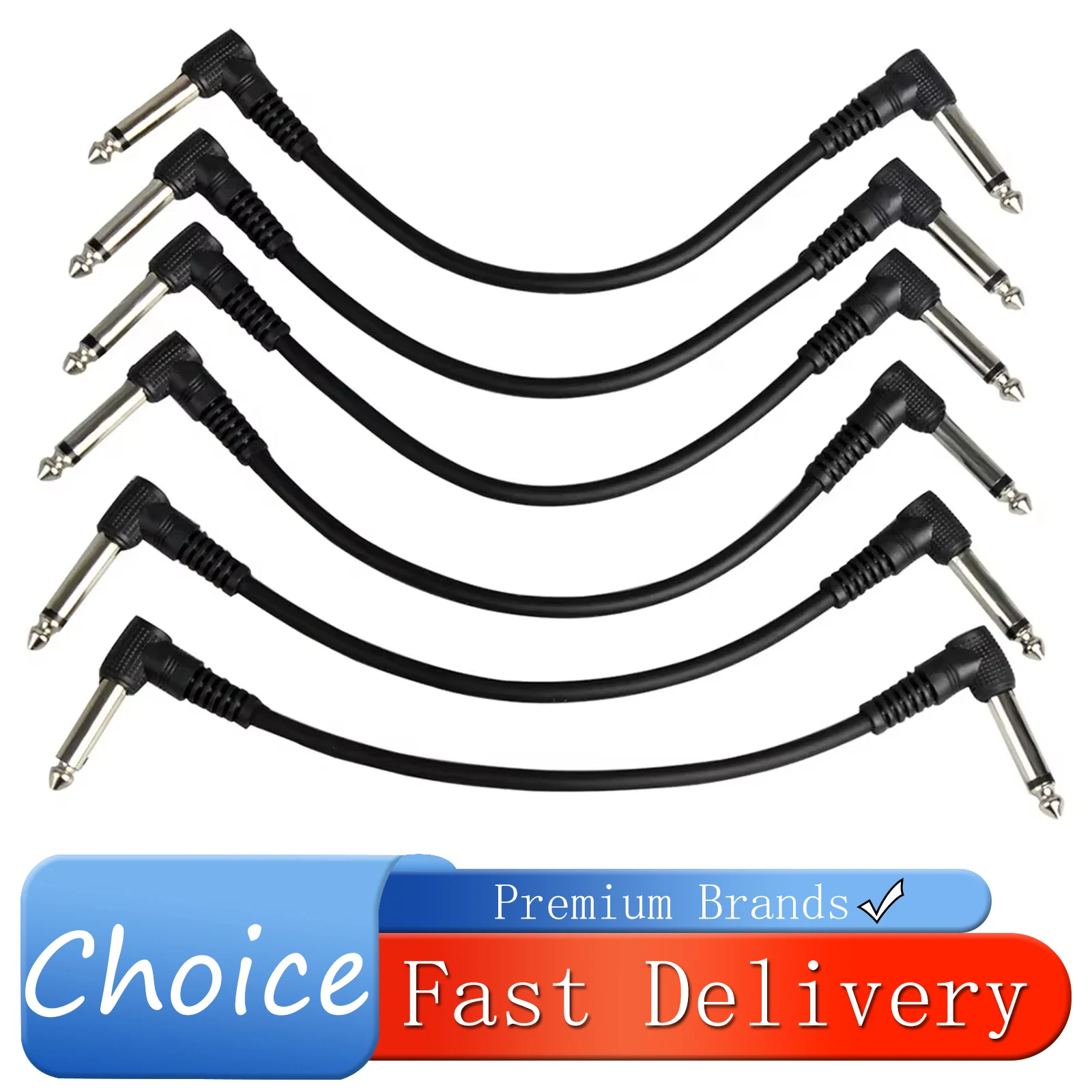 IRIN 6 Pcs Guitar Effects Cables 6.5mm Jack Audio Cable AUX Connection Line Guitar Parts for MIDI Microphone Speaker Acoustics
