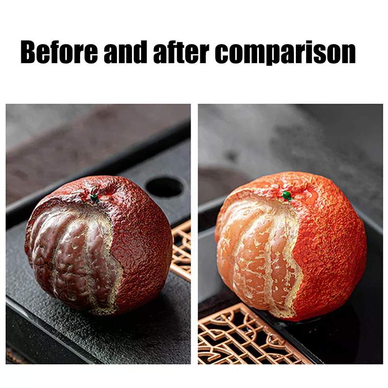 A Color-changing Tea Pet In The Shape Of A Tangerine, Made Of Resin, Perfect As A Beautiful Gift For Tea Lovers.