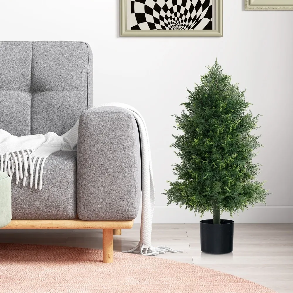 

31,5-дюймовое искусственное напольное дерево из кедра Искусственное напольное растение с прочным стволом