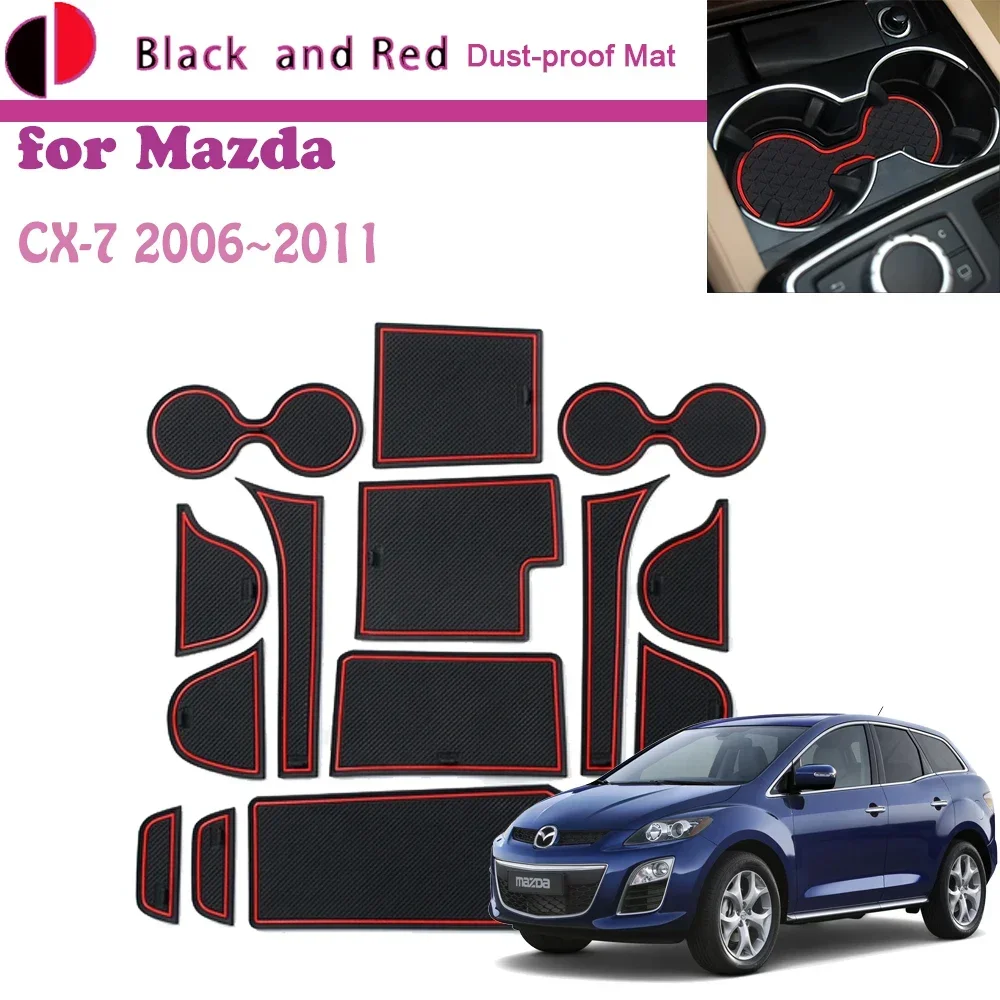 

Rubber Door Groove Mat for Mazda CX-7 CX7 CX 7 2006~2011 2007 2008 Cushion Gate Storage Slot Coaster Dust-proof Car Sticker Pad