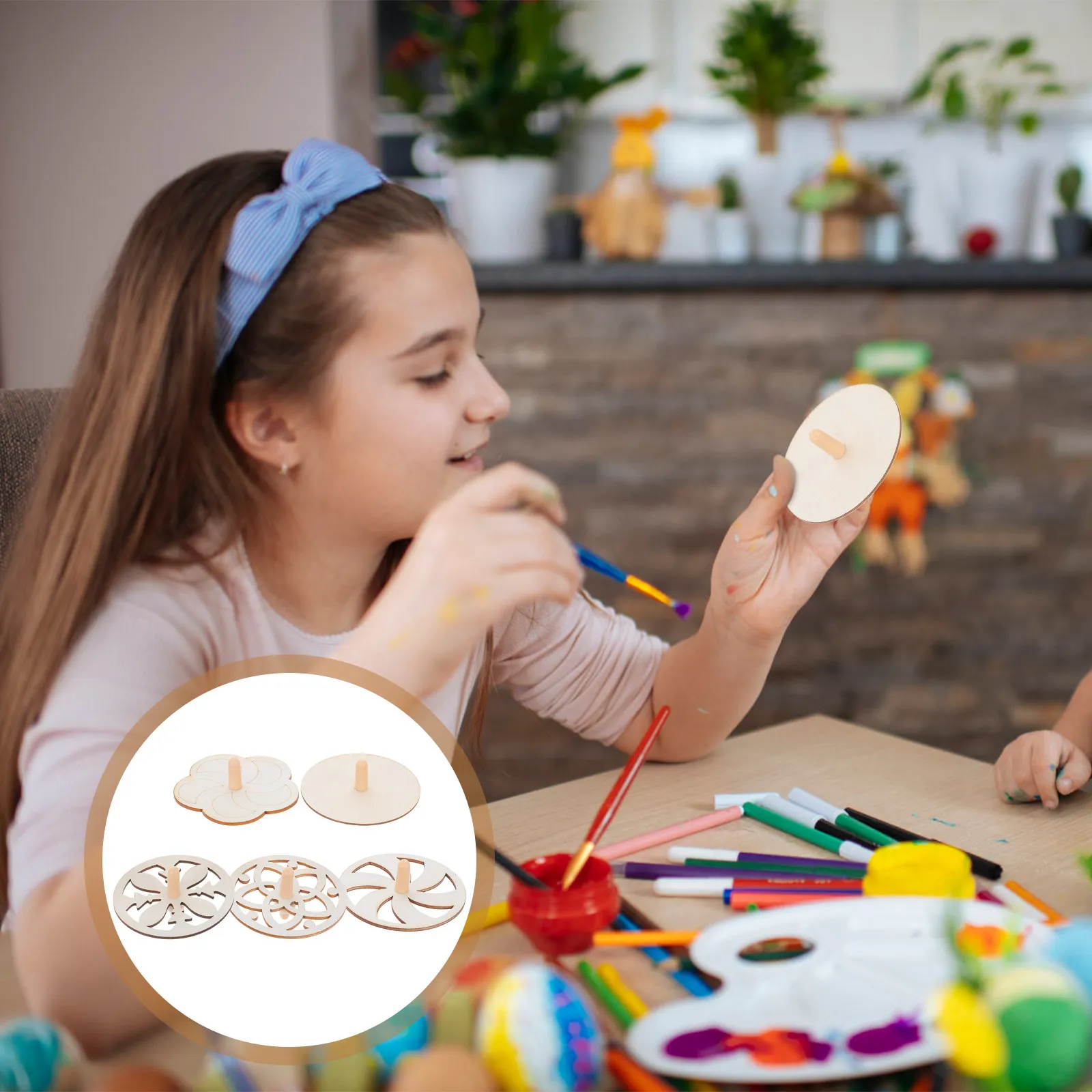 

Набор из 10 деревянных волчков для росписи, креативный набор для детского творчества, подарок для всей семьи, игрушки для офисного стола