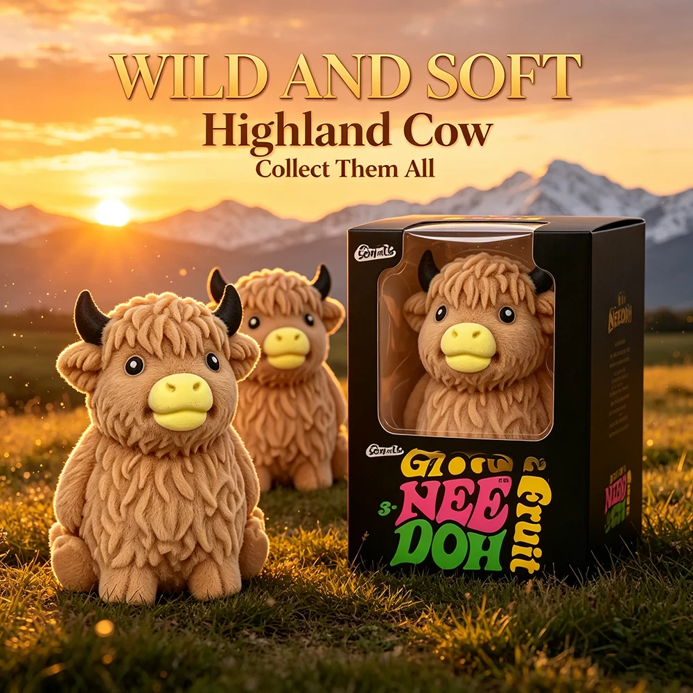 NEEDOH Mountain-Cow Squeeze Squishy Toy Slow-Rise Soft-Flour Feel Non-Stick Lightweight Calming Odor-Free Pliable Calming Fidget
