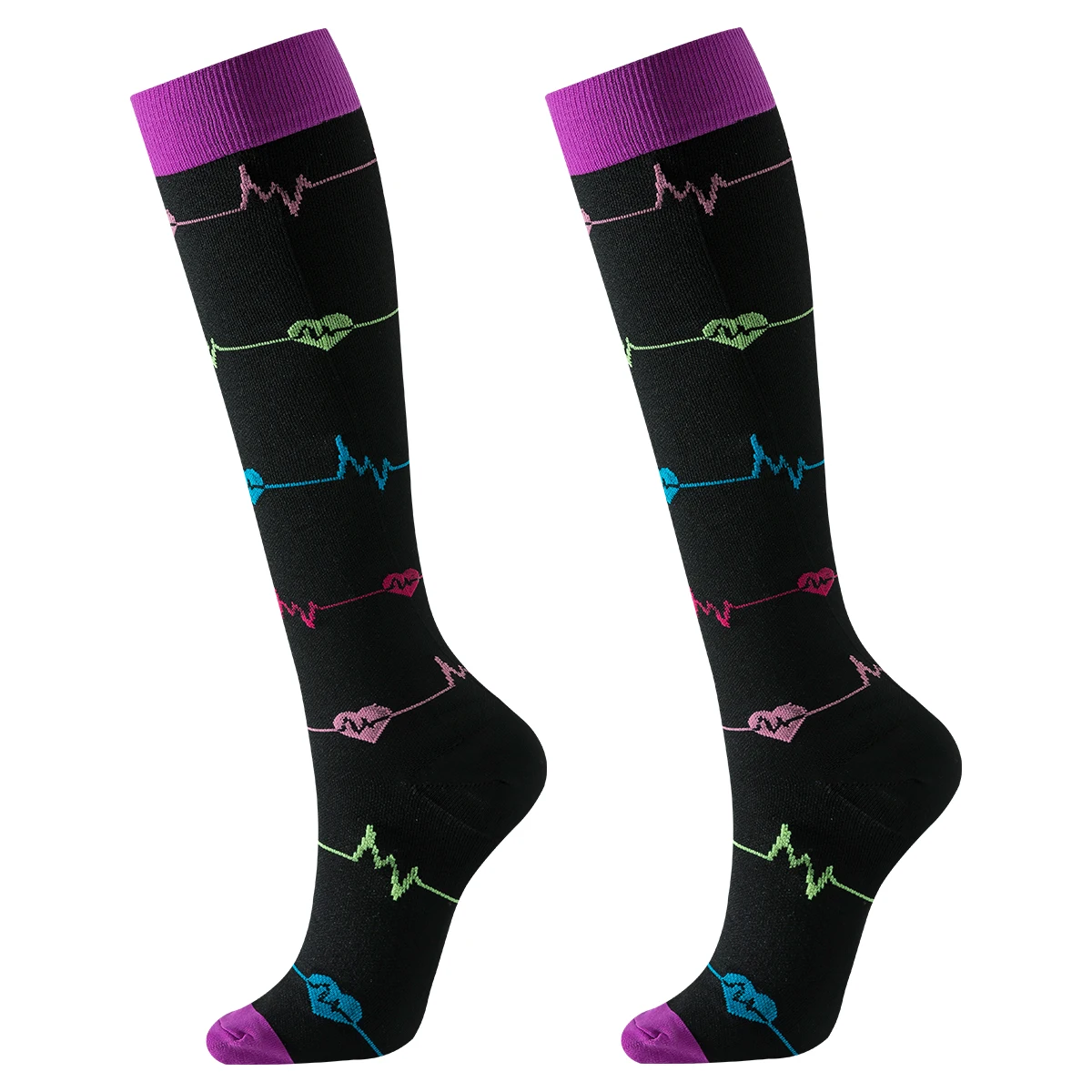 في ألوان عشوائية جوارب ضغط للرجال والنساء ممرضة 8 أزواج جوارب ضغط الممرضات الرياضة 6 أزواج السيدات سيدة المرأة الجري #6