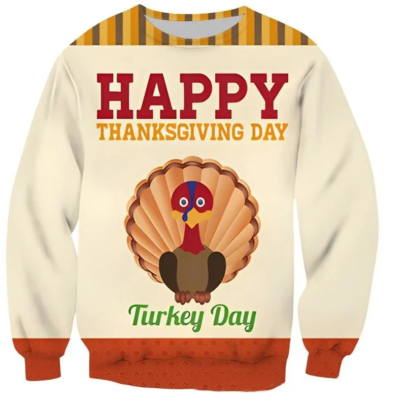 3D Fashion Printing Pumpkin Pattern Crew Neck Hoodie Street Retro Trend Style Comfortable Breathable Material Men's Clothing Top