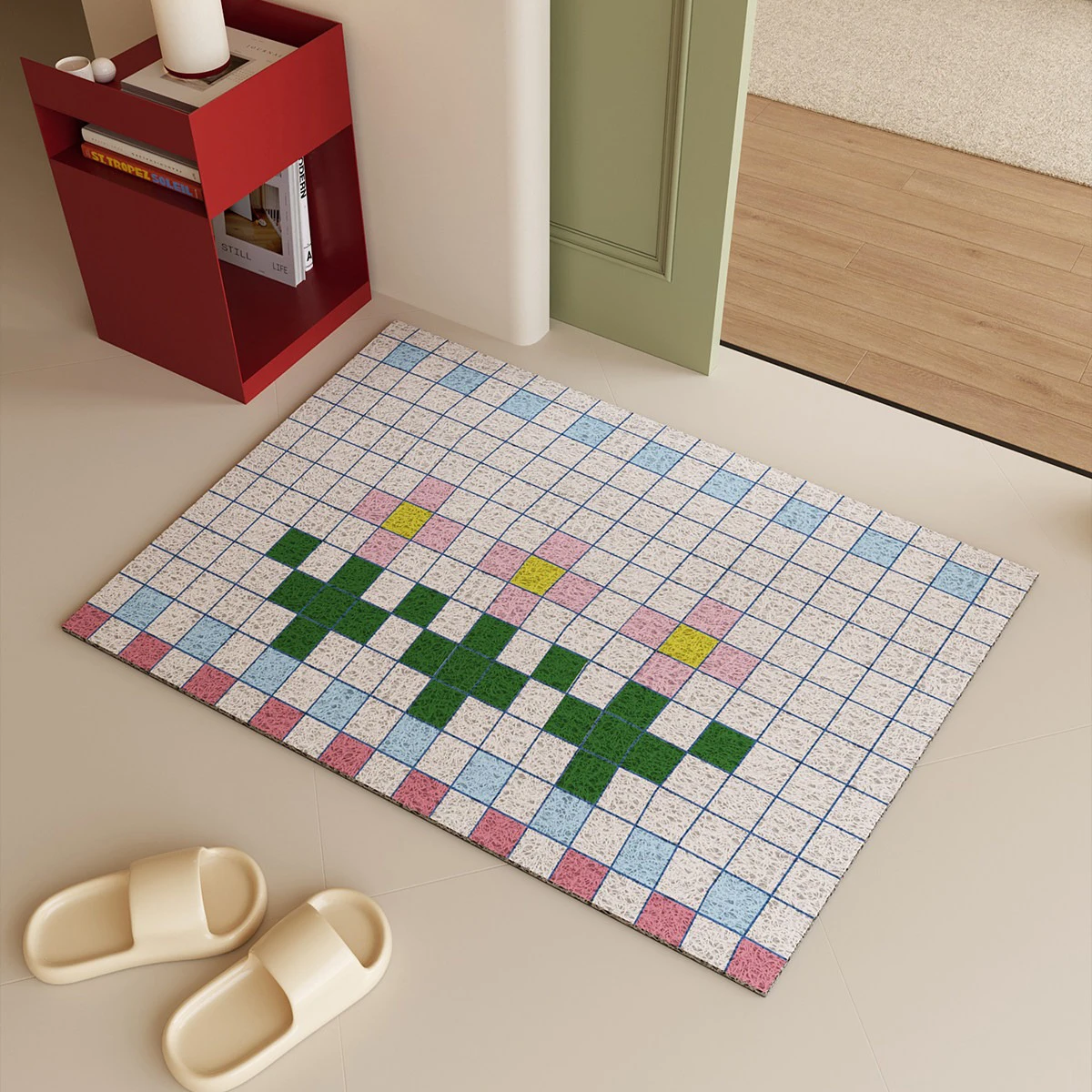 Checkerboard Plaid Entrance Doormat Anti-slip Carpet Welcome Rug Home Decoration Entry Door Mat Dirty Resistant Easy Clean Rugs