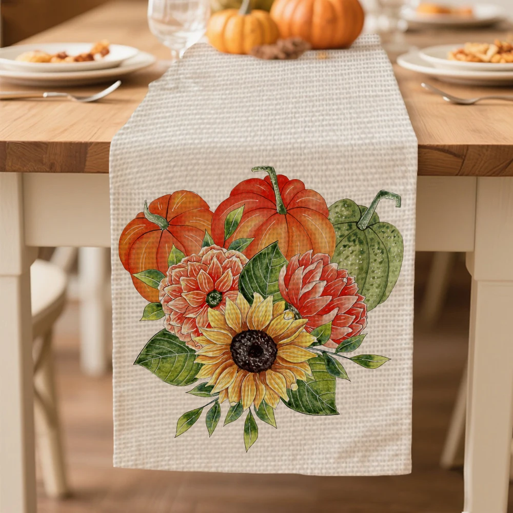 

table runners autumn Pumpkin pattern Table decoration and accessories for Festival party Thanksgiving Day tablecloth