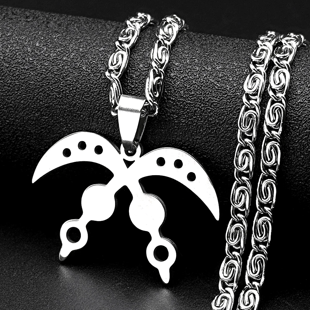 Africa Symbol Adinkra Akofena Necklace Women Stainless Steel Gold
