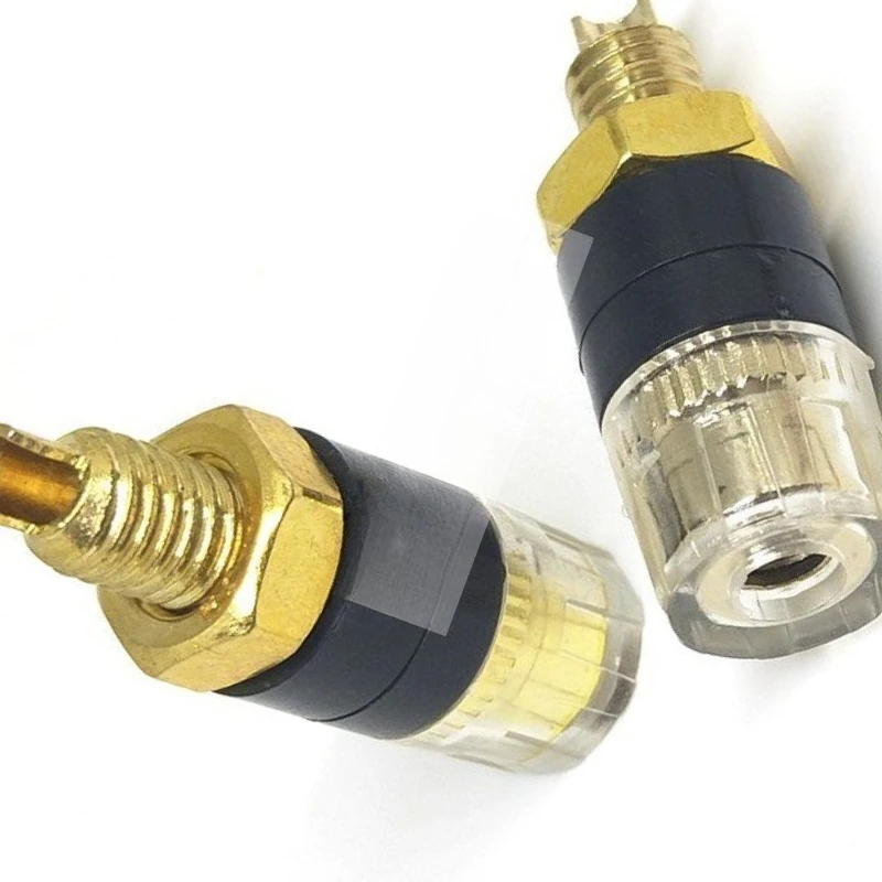 Gold-plated 520 small amplifier speaker audio crystal binding post speaker terminal 4MM banana plug socket short version 1pcs