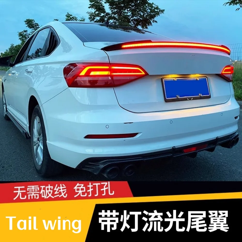Rear spoiler for Volkswagen vw Lavida Plus 2018-2022 modified Tail wing With light Trunk wing Car Accessories