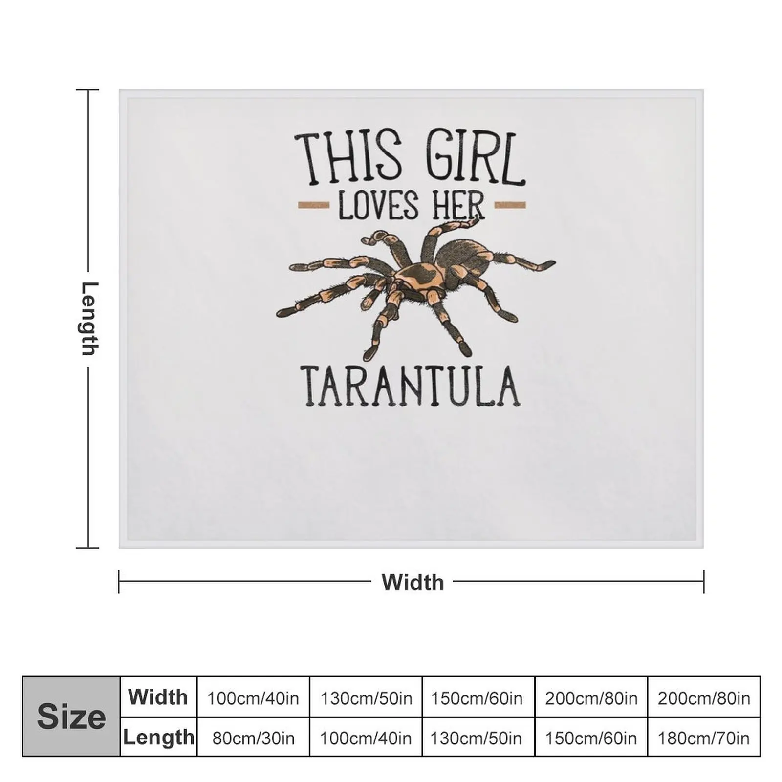 Tarantula Spider - This Girls Loves Her Tarantula - Cool Meme Throw Blanket Fashion Sofas Luxury Designer Plaid Blankets