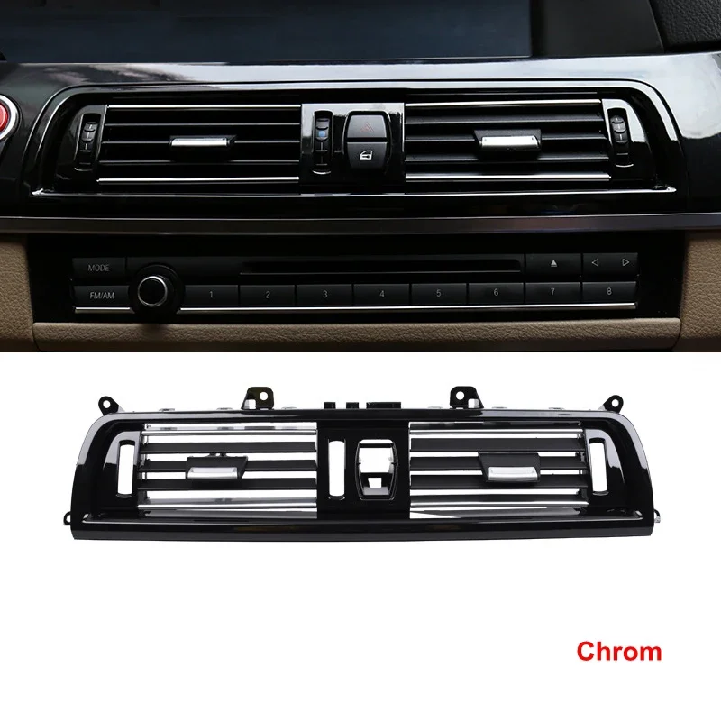 Car Center Chrome A/C Air Outlet Vent Panel Grille Cover For 5 Series F10 F18 523 525 535 Car Auto Replacement Parts