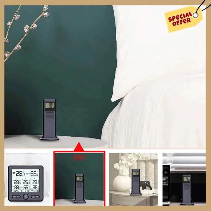 Estação meteorológica interna/externa sensores sem fio termômetro digital higrômetro display lcd led termômetro (branco) fácil instalação