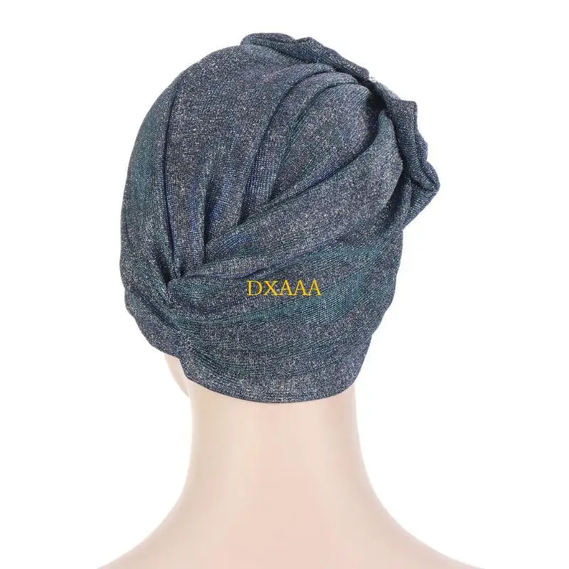 DXAA Muslim Hijab Turban Hat Forehead for Rhinestone Big Bow Bonnet for Head Scarf