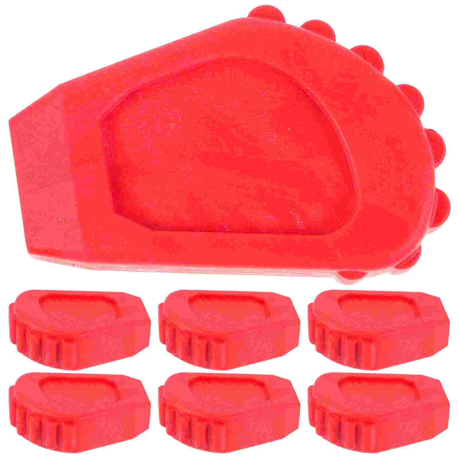 

6 Pcs Drums Stool Leg Pad Stand Protectors Kit Red Replacement Rack Rubber Feet