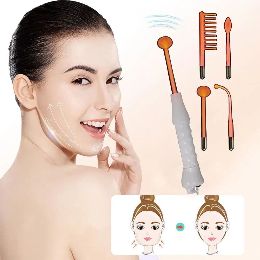 High Face Wand High Beauty Wand Portable High Electrotherapy Wand with 4 Tubes for Safe Painless Face Care Handheld for Home