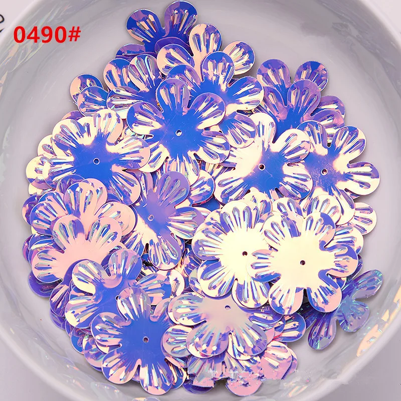 50g 22mm 30mm Flower Shape Loose Sequins for Crafts Paillettes Confetti Glitter Sequin Sewing Accessories Garment Lentejuelas