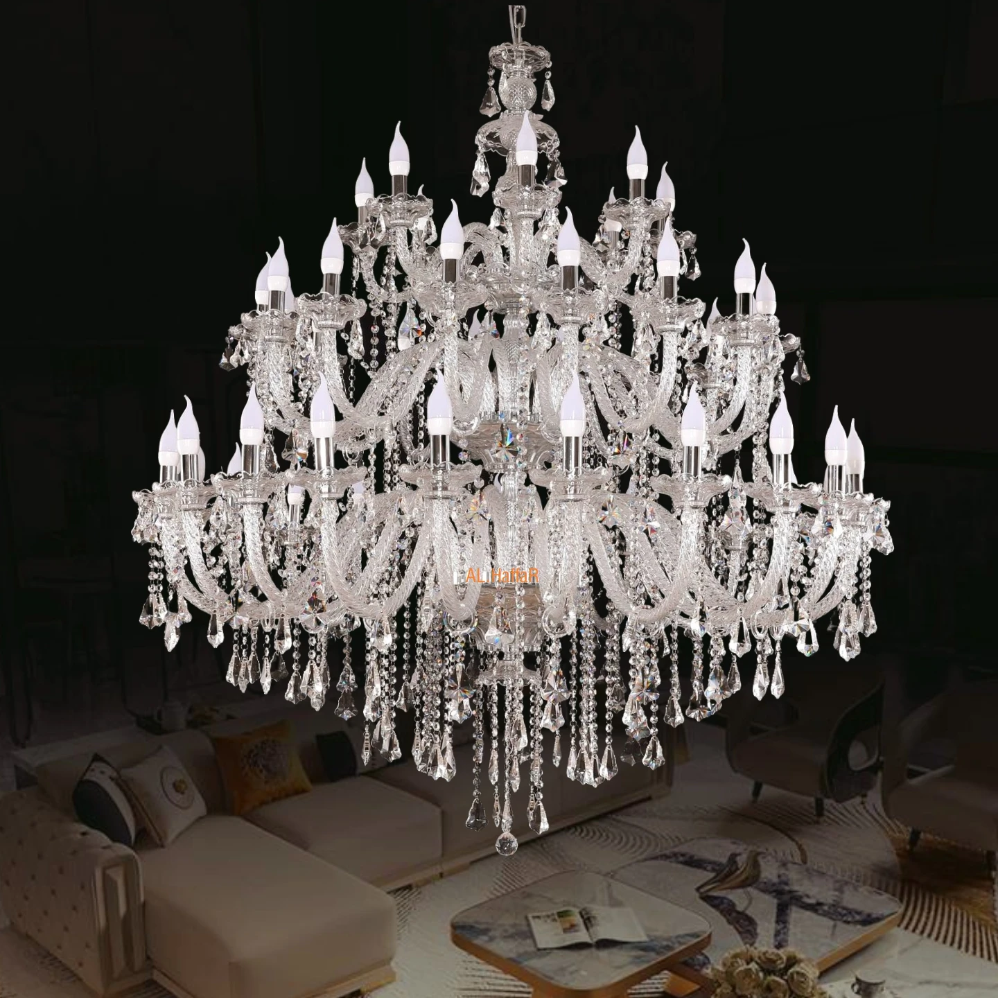 Large Big Crystal Chandelier 24/32/36/40/48/56 Lights 2/3/4 Layers  Villa Hotel Restaurant Shop Salon Candel  Luster