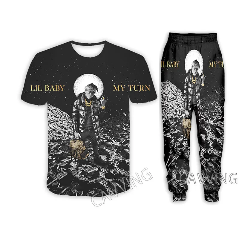 

Lil Baby 3D Printed Casual T-shirt + Pants Jogging Pants Trousers Suit Clothes Women/ Men Sets for Women/Men