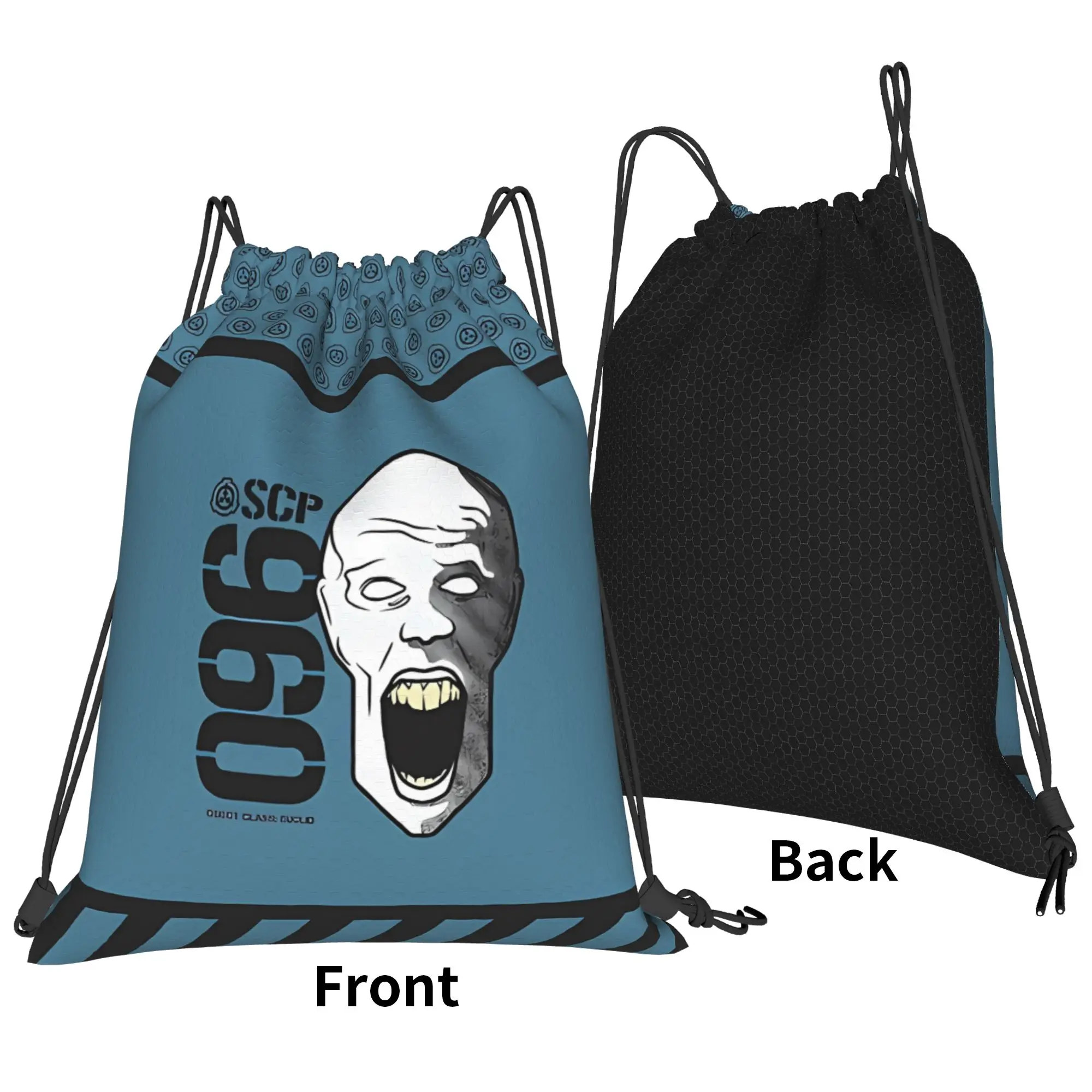 horror aesthetic SCP 096 The Shy Guy SCP Foundation Portable Hiking Drawstring Bags Riding gym Backpack gift Storage Backpacks