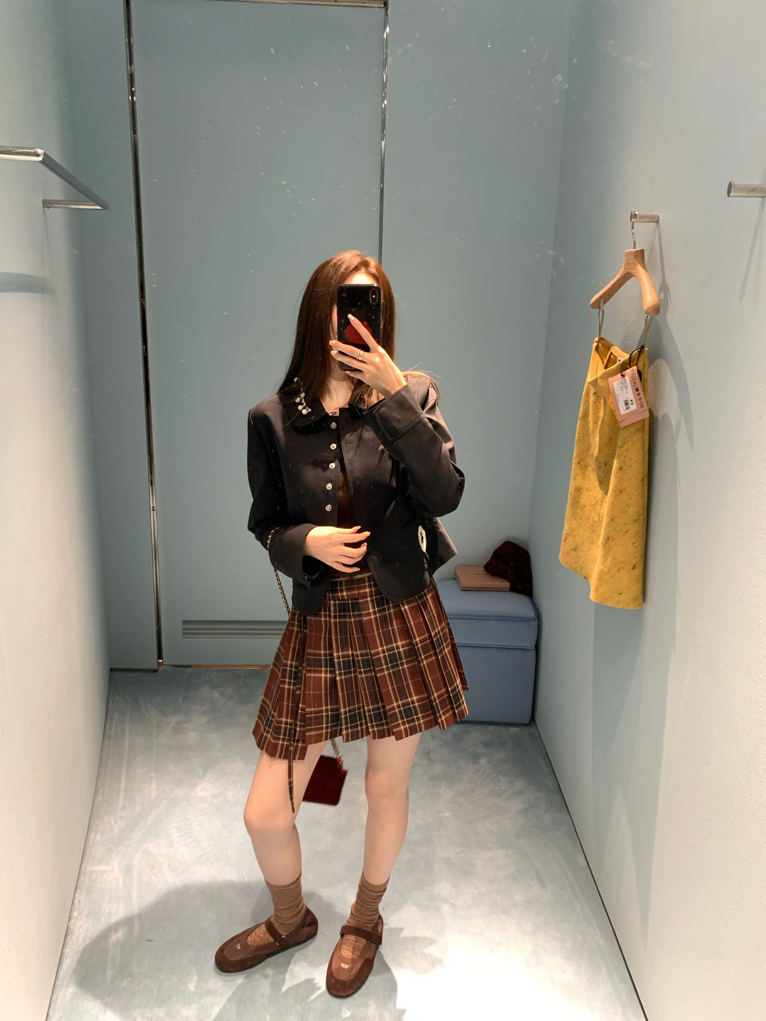 

Realzz Official Retro Modern Precise Cut Flower Doll ort Woolen Suit Top Women's Casual Flip Collar Single Button Fastening